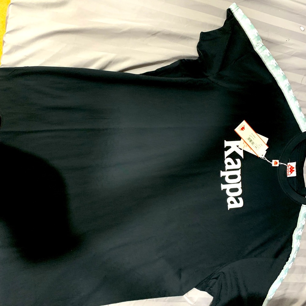 Black Sliver and White Kappa Shirt